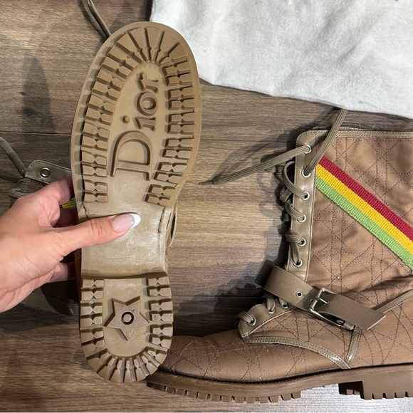 Extremely Rare / Vintage Christian Dior by John Galliano Rastafaree Combat Boots - Picture 4 of 5